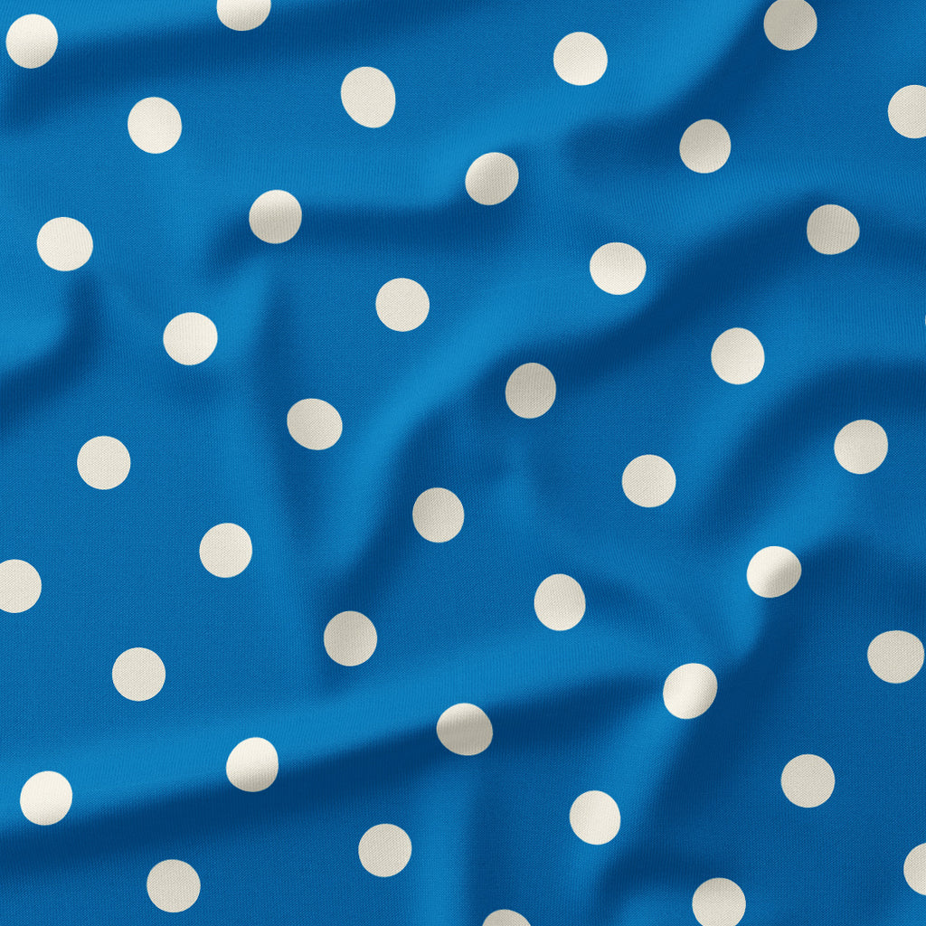 Polka Dot Cream and Mid Blue fabric