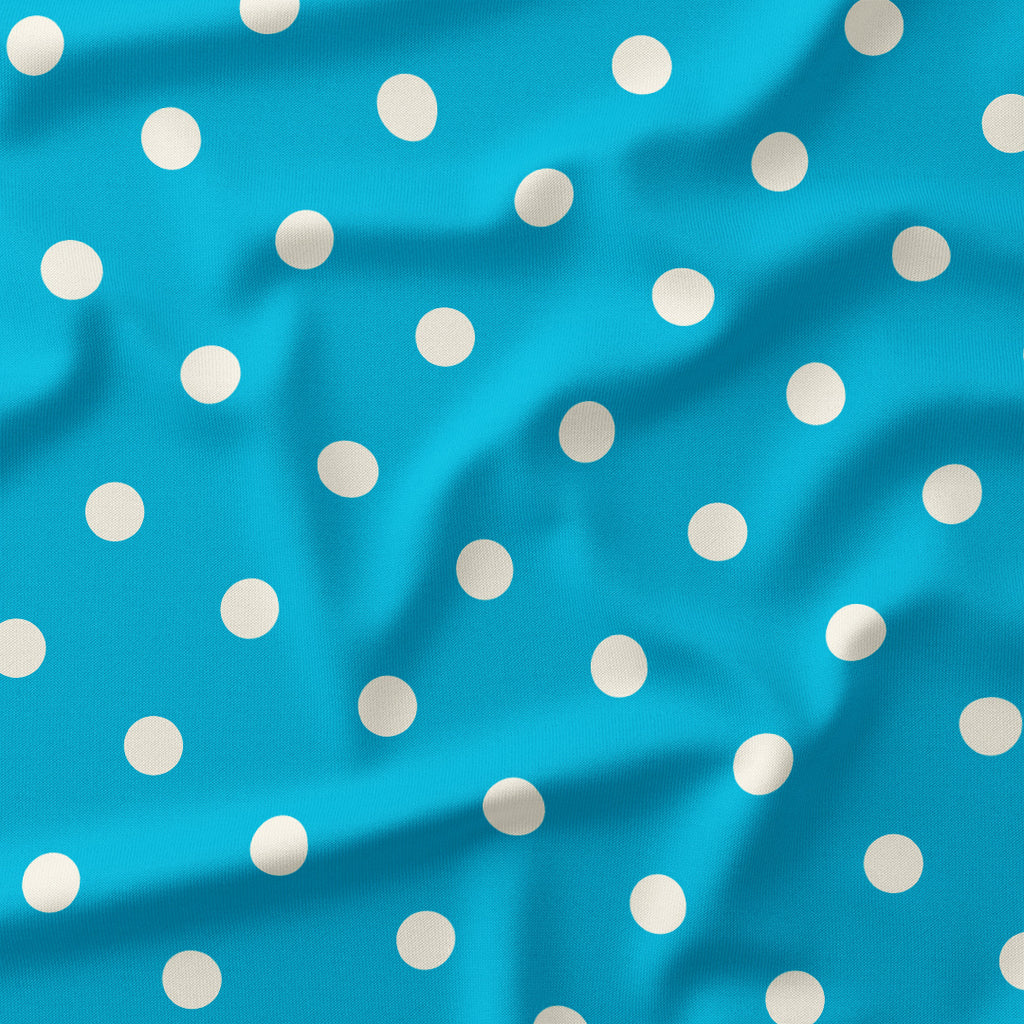 Polka Dot Cream and Aqua fabric