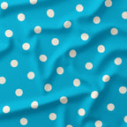 Polka Dot Cream and Aqua fabric