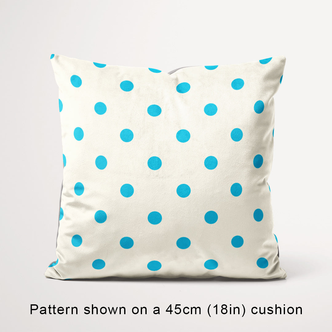 Polka Dot 1in Aqua and Cream Fabric