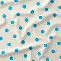 Polka Dot 1in Aqua and Cream Fabric
