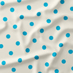 Polka Dot 1in Aqua and Cream Fabric