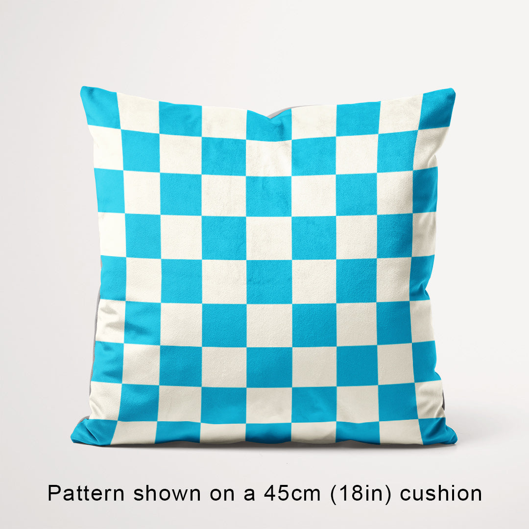Check 2in Aqua and Cream Fabric