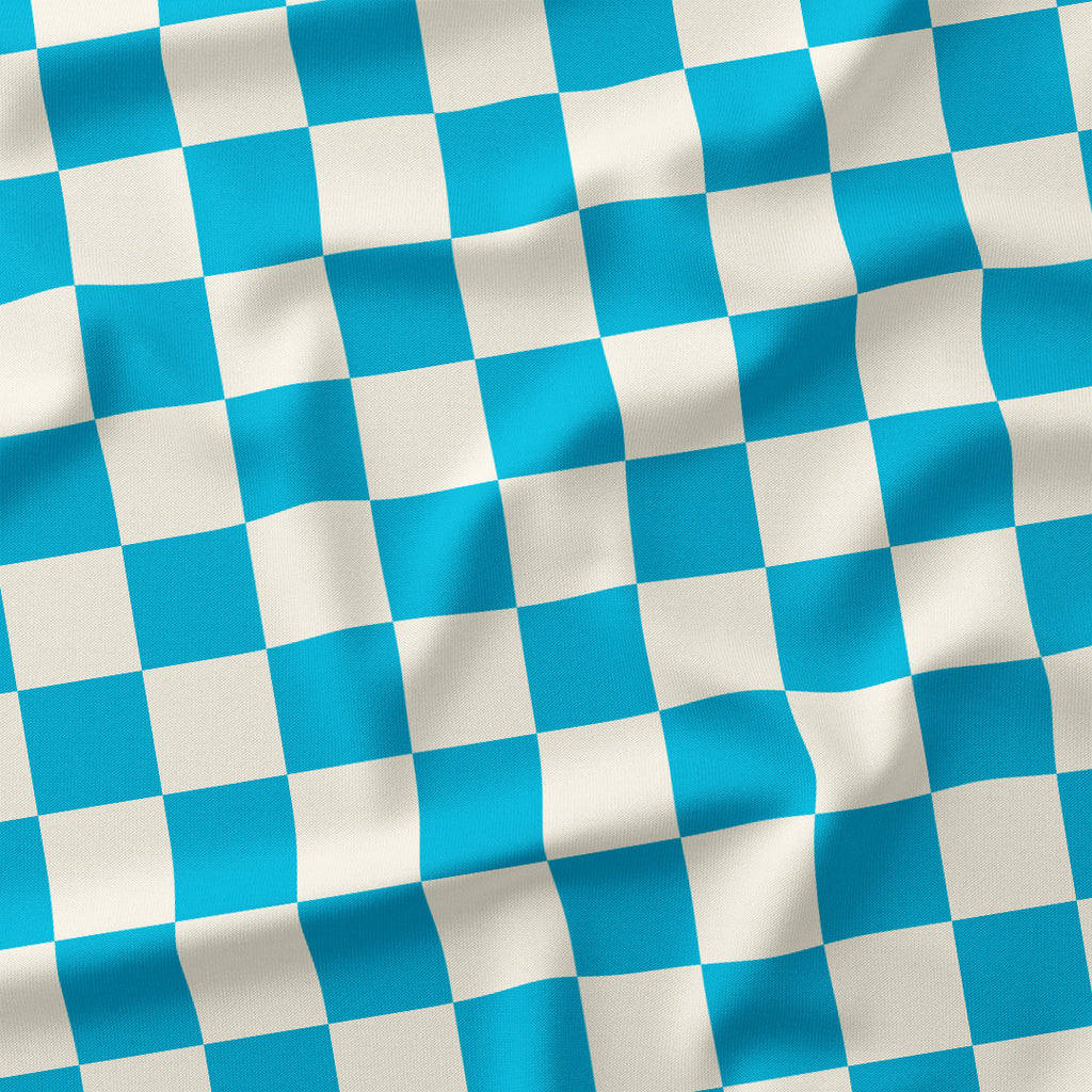 Check 2in Aqua and Cream Fabric