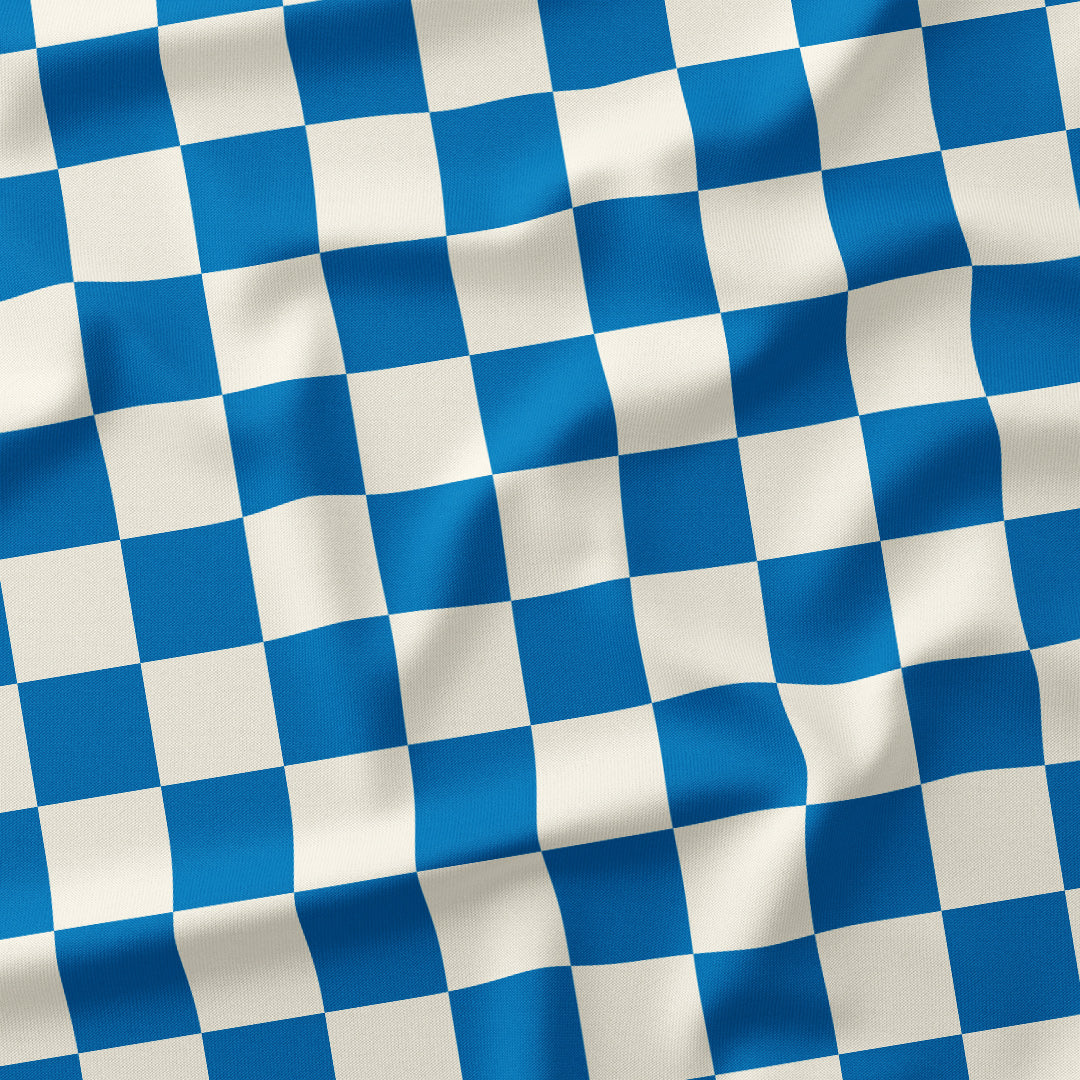 Check 2in Blue and Cream Fabric
