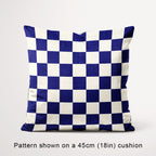 Check 2in Dark Blue and Cream Fabric