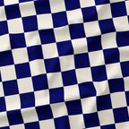 Check 2in Dark Blue and Cream Fabric