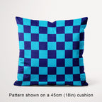 Check 2in Dark Blue and Aqua Fabric