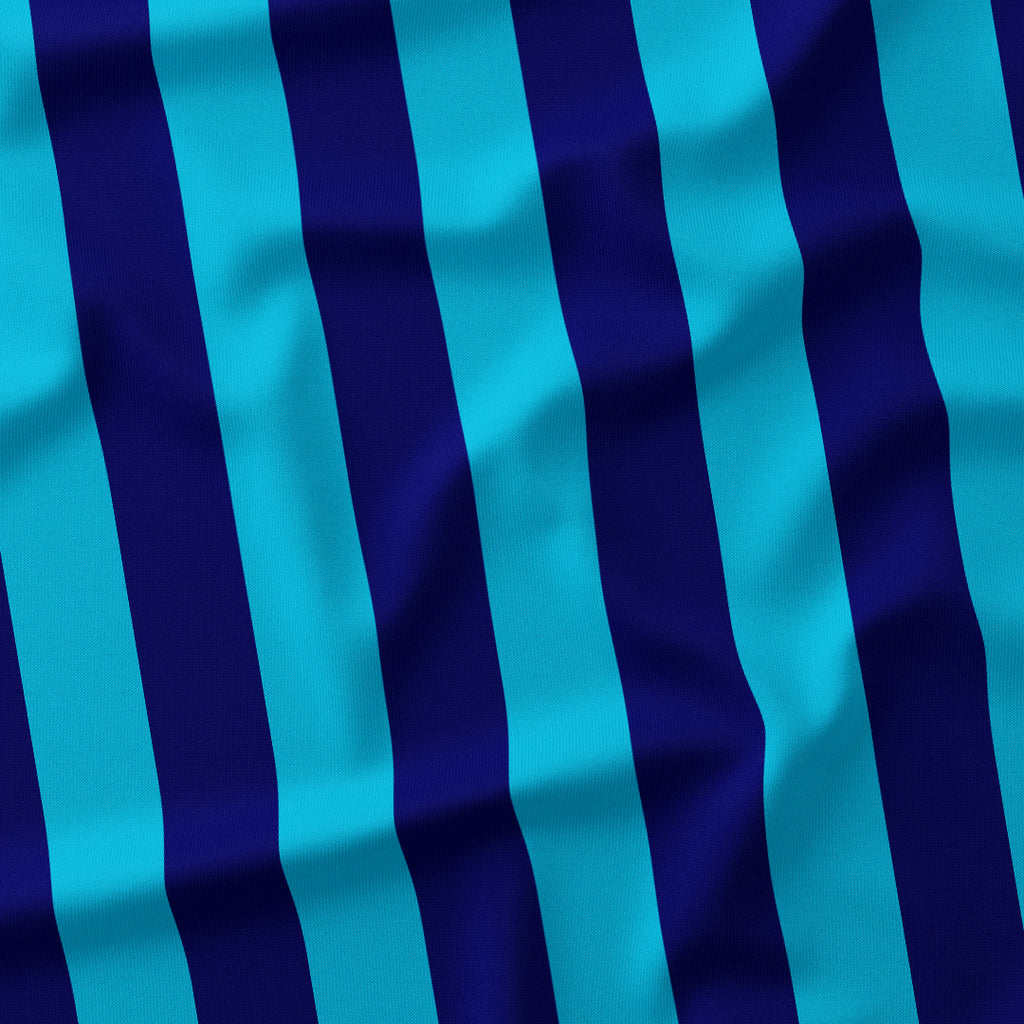 Stripe 2in Dark Blue and Aqua Fabric