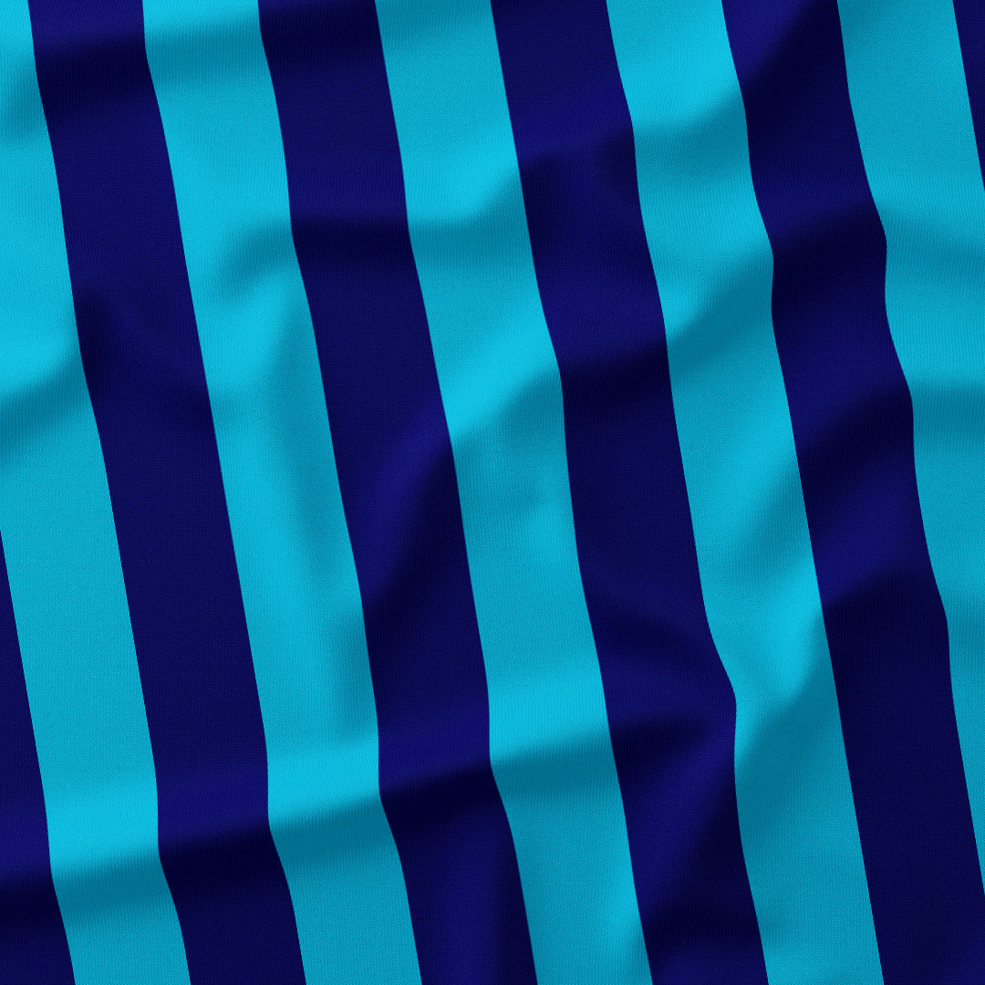 Stripe 2in Dark Blue and Aqua Fabric