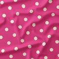 Polka Dot 1in Cream and Dark Pink Fabric