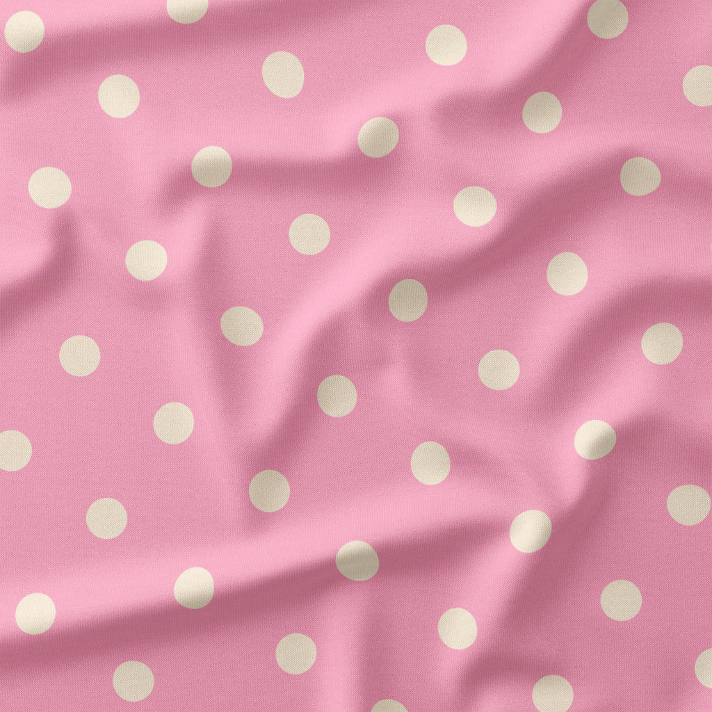 Polka Dot 1in Cream and Light Pink Fabric