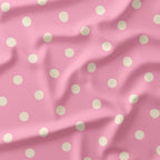 Polka Dot 1in Cream and Light Pink Fabric