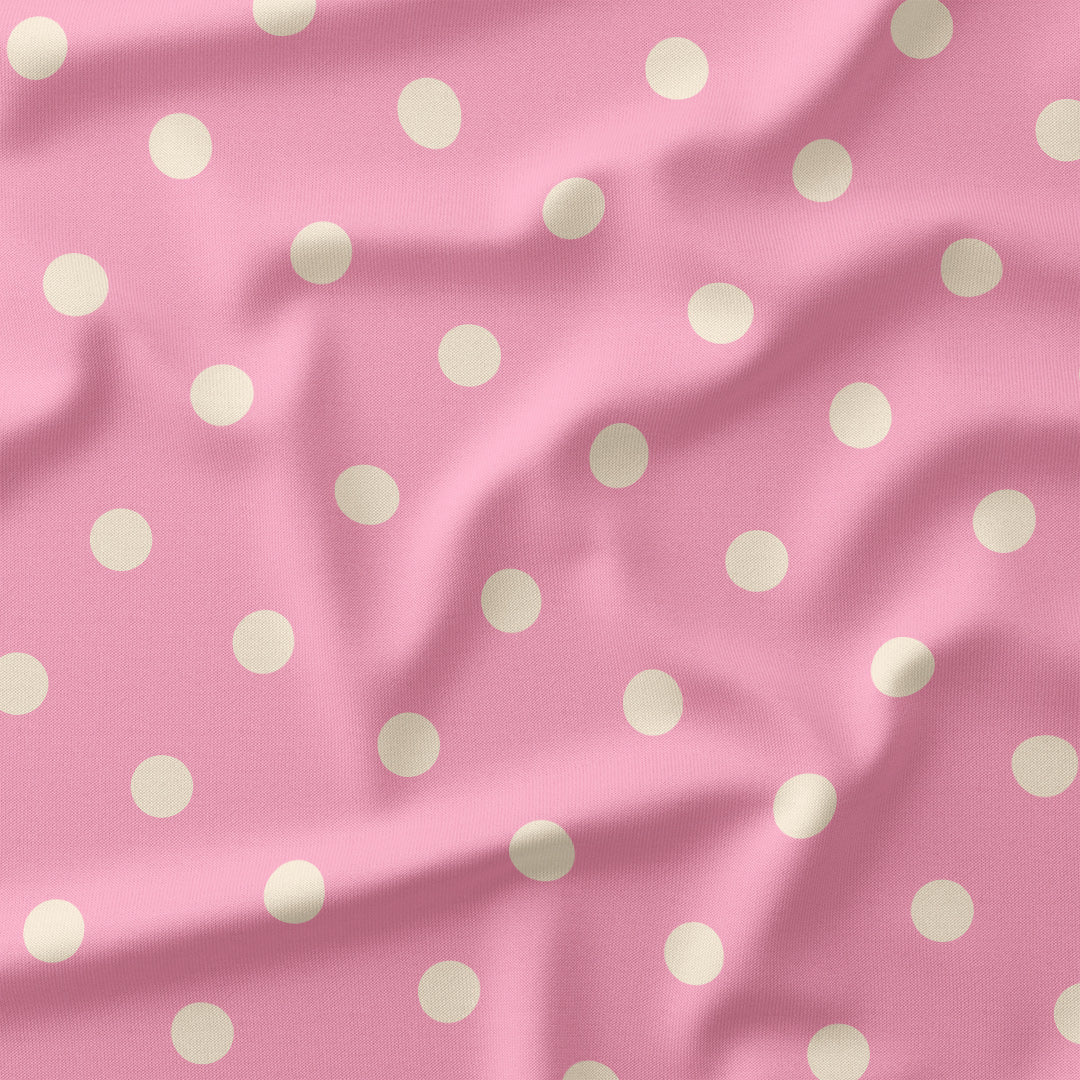 Polka Dot 1in Cream and Light Pink Fabric