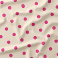 Polka Dot 1in Dark Pink and Cream Fabric