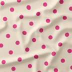 Polka Dot 1in Dark Pink and Cream Fabric