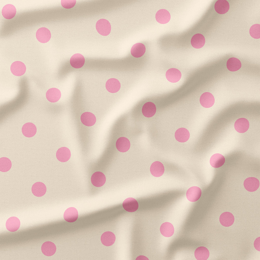 Polka Dot 1in Light Pink and Cream Fabric