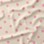 Polka Dot 1in Light Pink and Cream Fabric