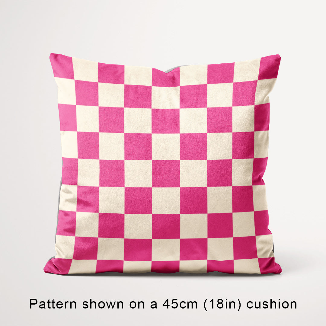 Check 2in Dark Pink and Cream Fabric