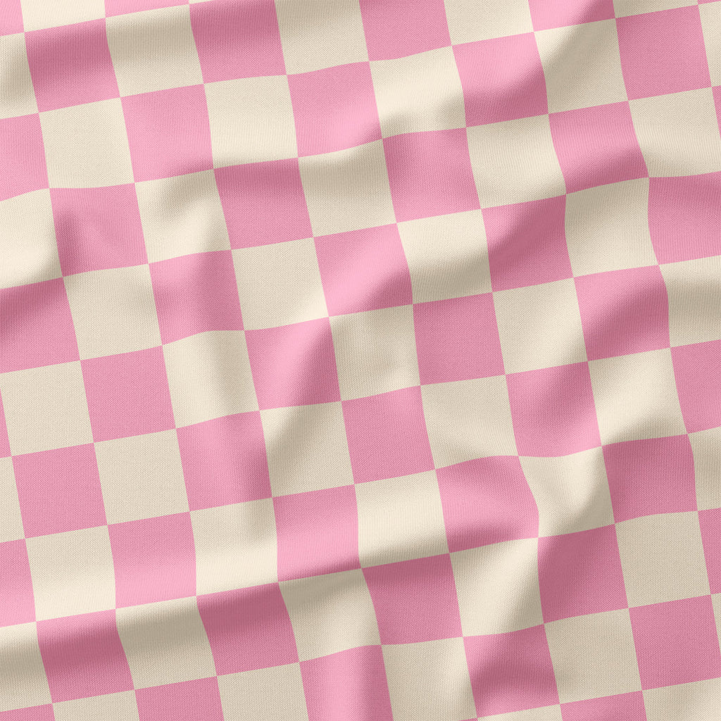 Check 2in Light Pink and Cream Fabric