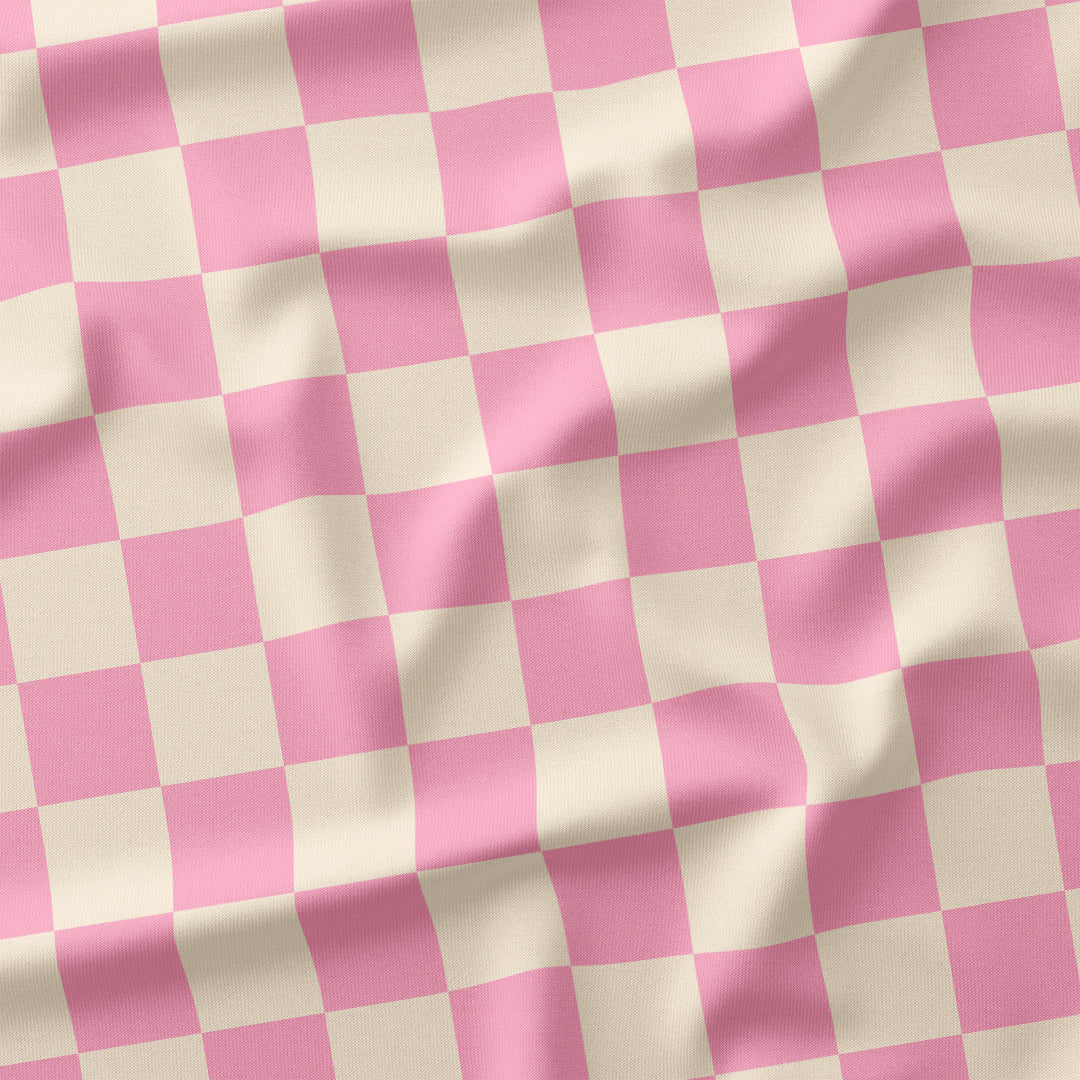 Check 2in Light Pink and Cream Fabric