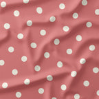 Polka Dot 1in Cream and Salmon Fabric