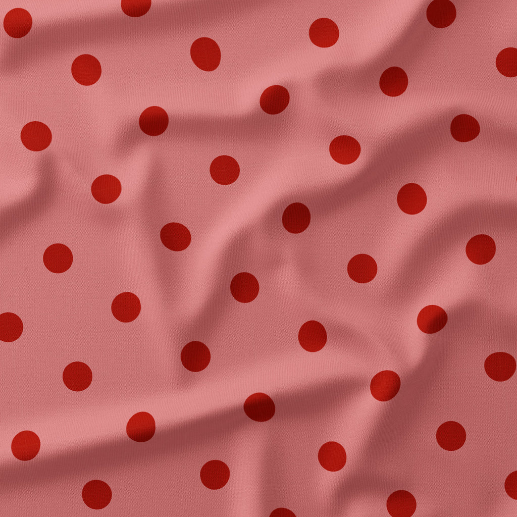 Polka Dot 1in Rust and Salmon Fabric