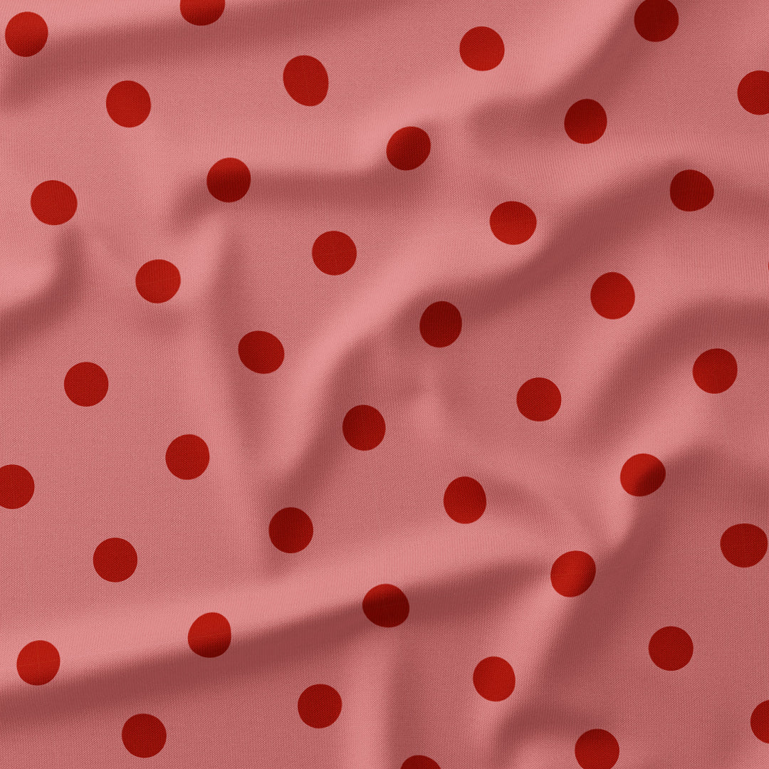 Polka Dot 1in Rust and Salmon Fabric