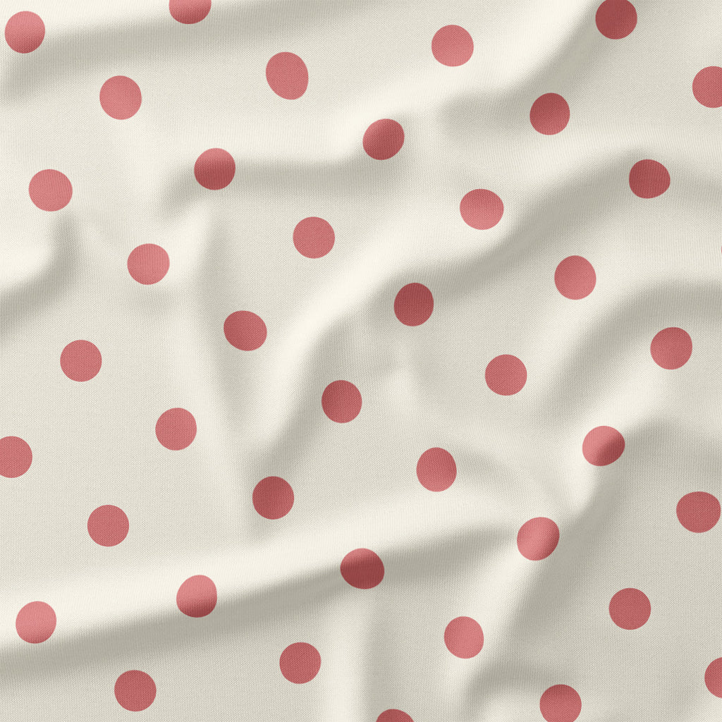 Polka Dot 1in Salmon and Cream Fabric