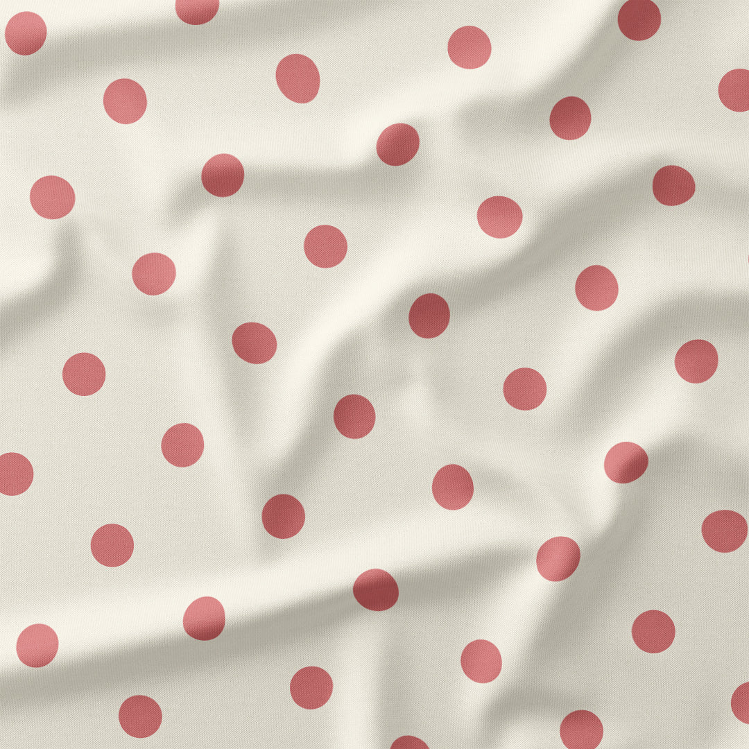Polka Dot 1in Salmon and Cream Fabric