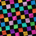 Check 2in Muted Rainbow and Black Fabric