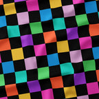 Check 2in Muted Rainbow and Black Fabric