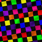 Check 2in Rainbow and Black Fabric