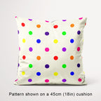 Polka Dot 1in Rainbow and Cream Fabric