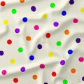 Polka Dot 1in Rainbow and Cream Fabric