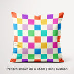 Check 2in Muted Rainbow and Cream Fabric