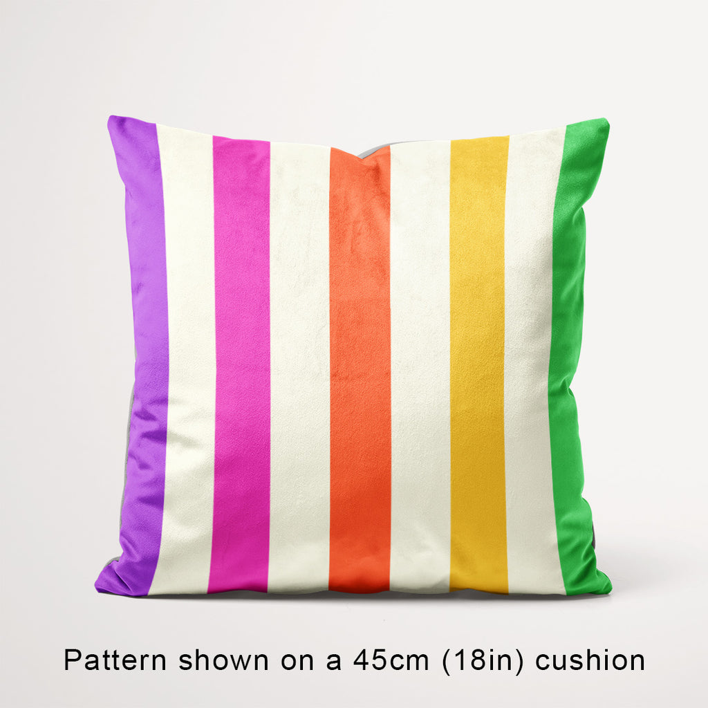 Stripe 2in Muted Rainbow and Cream Fabric