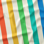 Stripe 2in Muted Rainbow and Cream Fabric