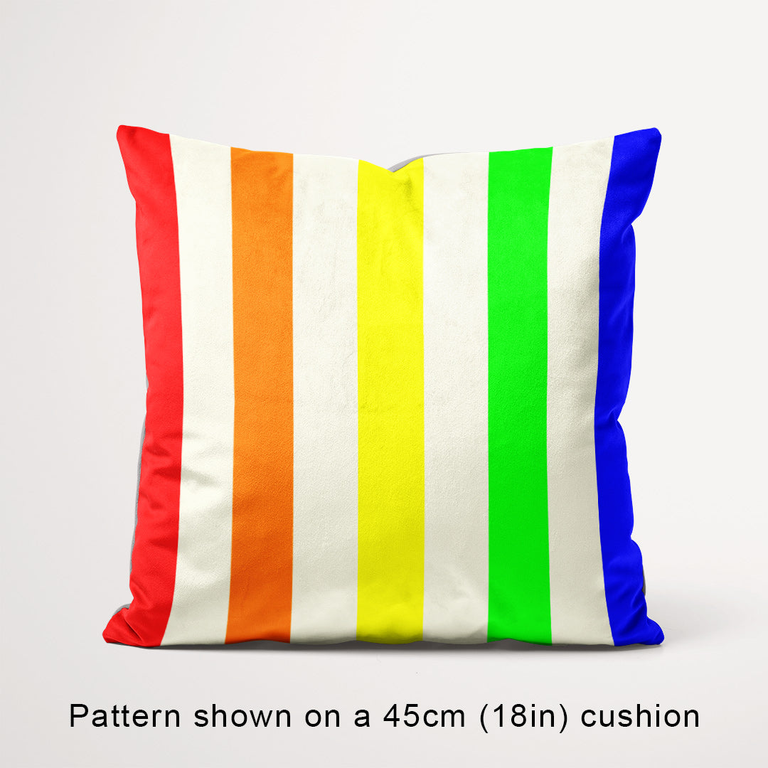 Stripe 2in Rainbow and Cream Fabric