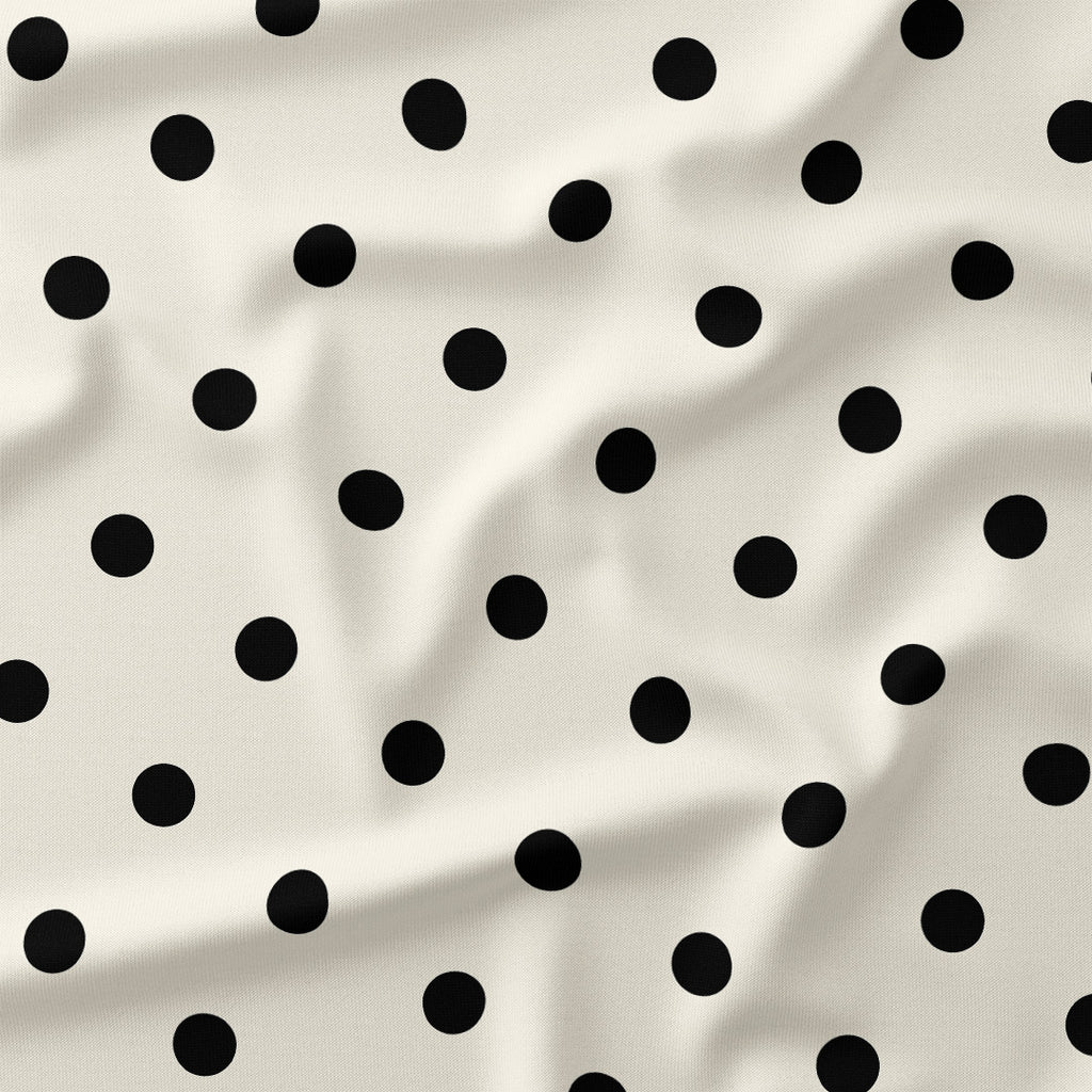 Polka Dot 1in Black and Cream Fabric