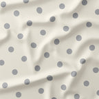 Polka Dot 1in Light Grey and Cream Fabric