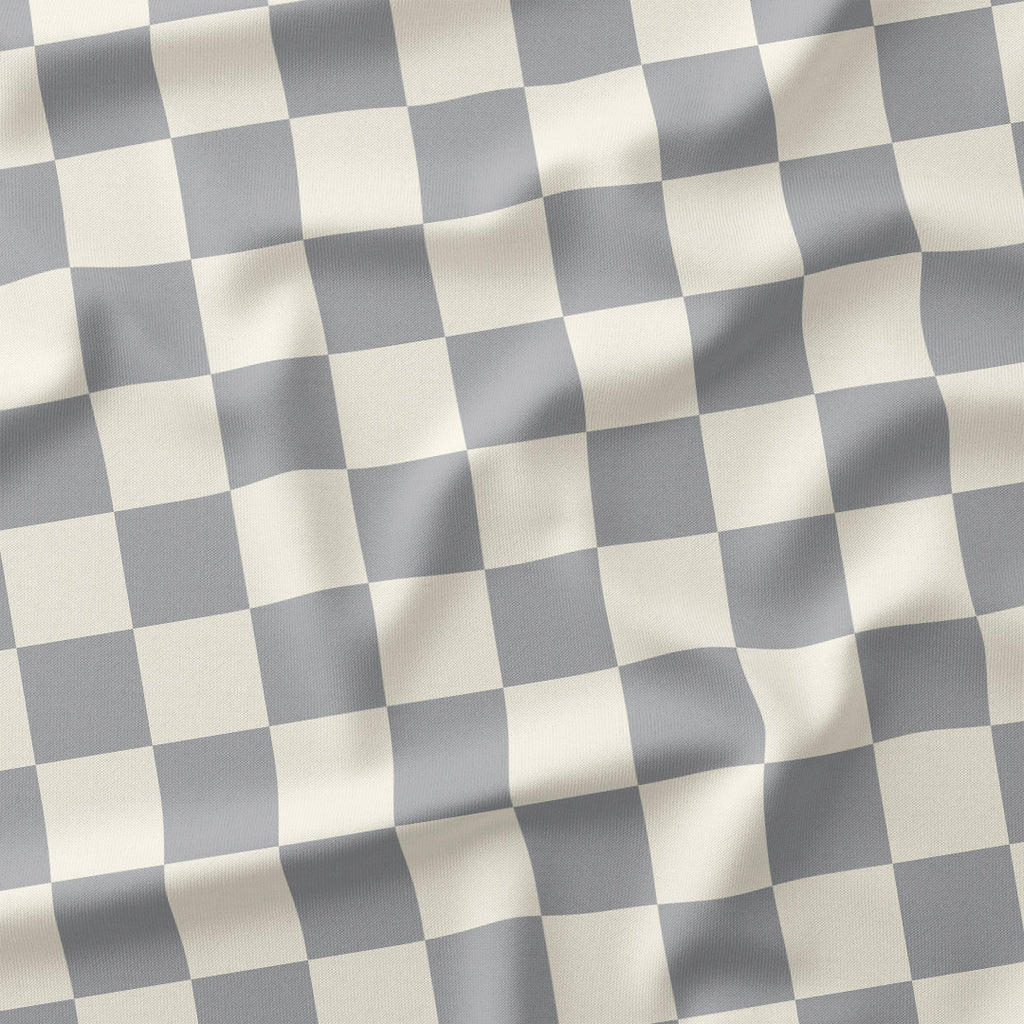 Check 2in Light Grey and Cream Fabric
