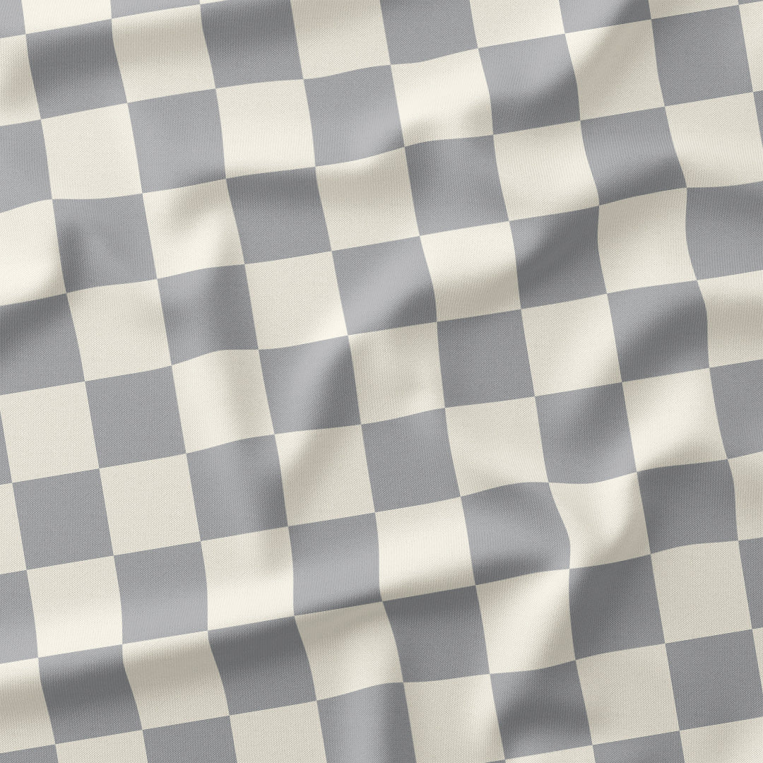 Check 2in Light Grey and Cream Fabric