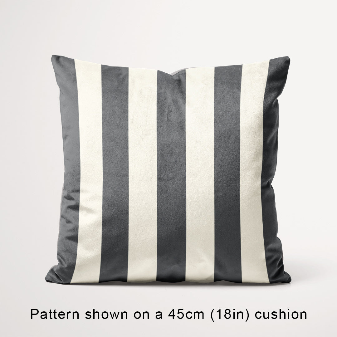 Stripe 2in Dark Grey and Cream Fabric