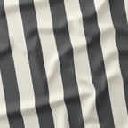 Stripe 2in Dark Grey and Cream Fabric
