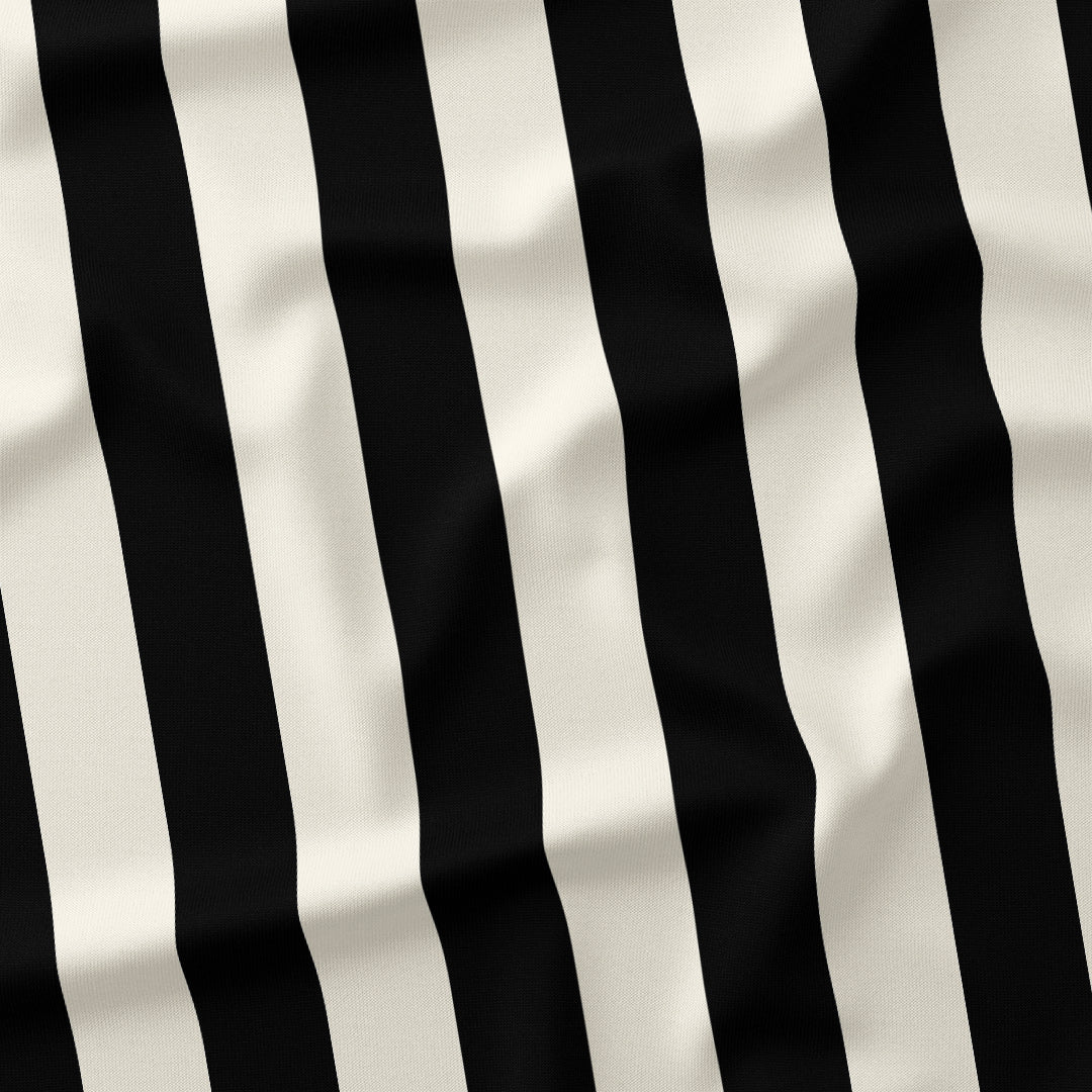 Stripe 2in Black and Cream Fabric