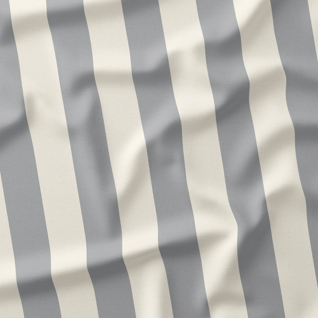 Stripe 2in Light Grey and Cream Fabric