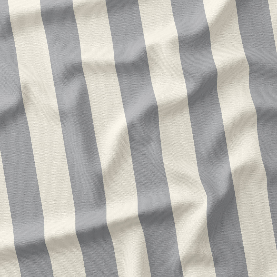 Stripe 2in Light Grey and Cream Fabric