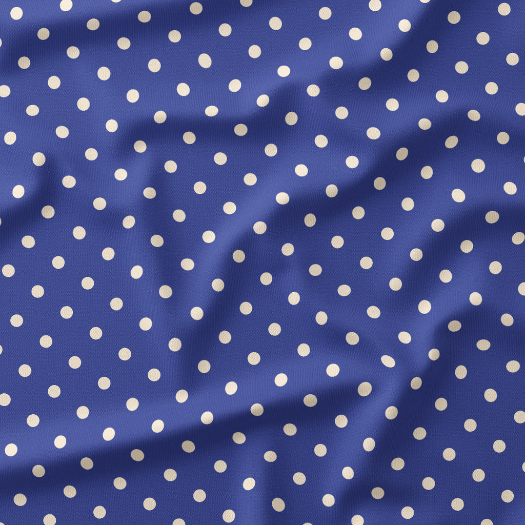 Polka Dot Cream and Blue fabric