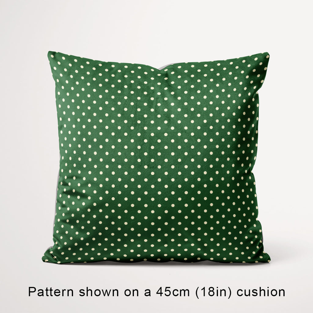 Polka Dot Cream and Dark Green fabric, 45cm view